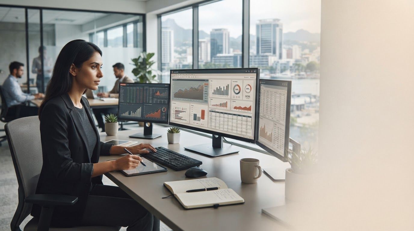 Mirto Investenza — visualizzazione dei flussi di dati e delle curve predittive su una dashboard scura
